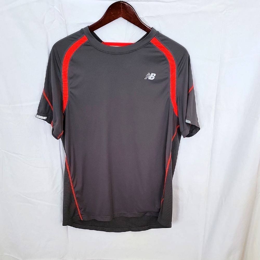 New Balance Men's Gray and Red Athletic Shirt